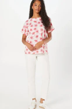 Tall Floral Roll Sleeve Blouse
