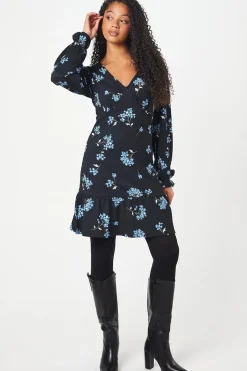 Tall Floral Ruffle Hem Mini Dress