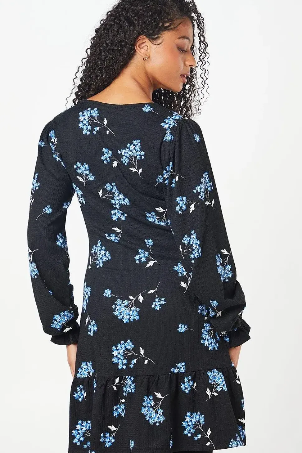 Tall Floral Ruffle Hem Mini Dress