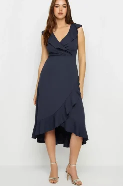 Tall Frill Wrap Midi Dress