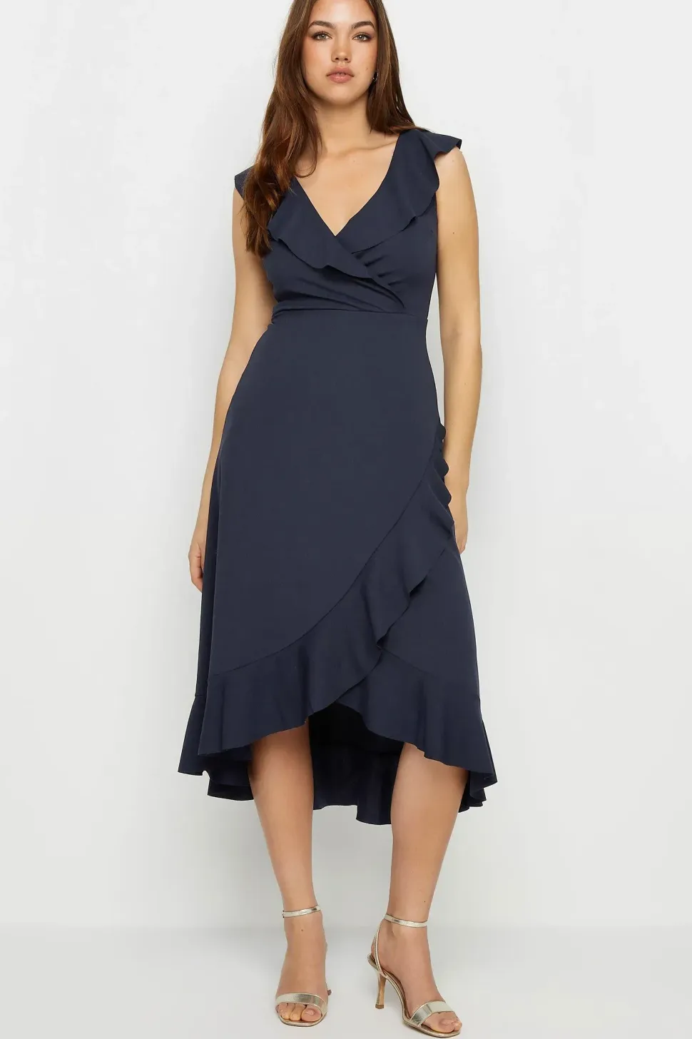 Tall Frill Wrap Midi Dress
