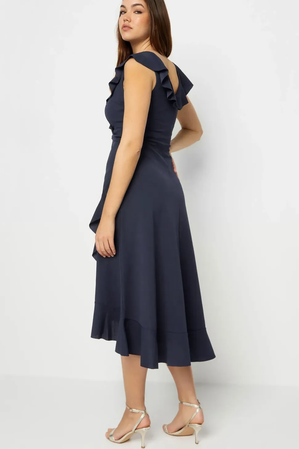 Tall Frill Wrap Midi Dress