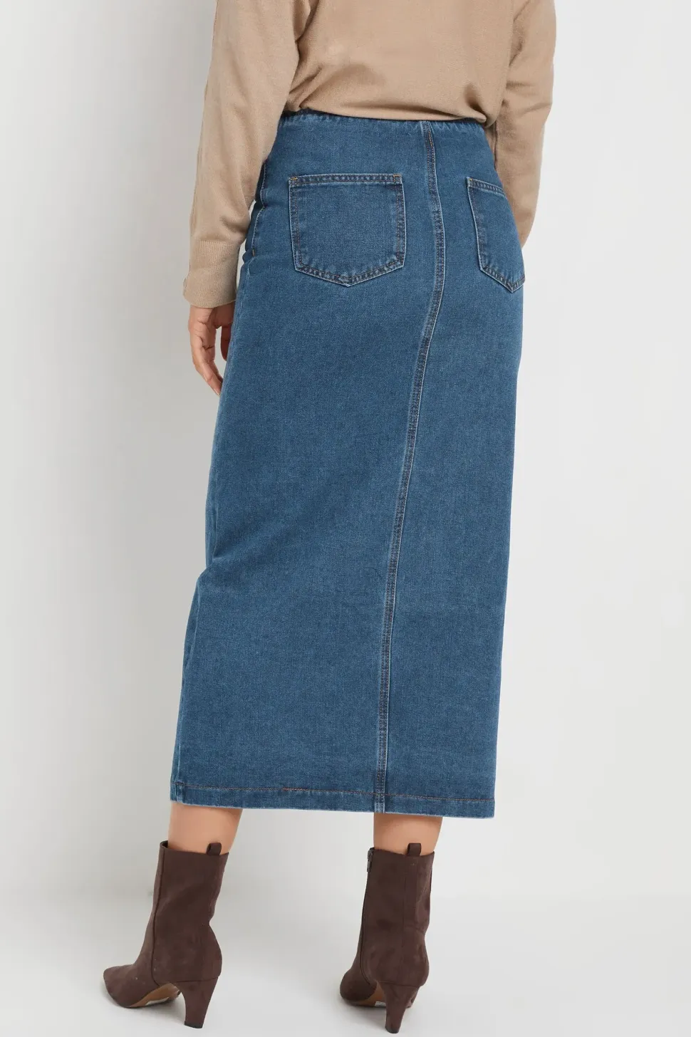 Tall Full Zip Denim Skirt