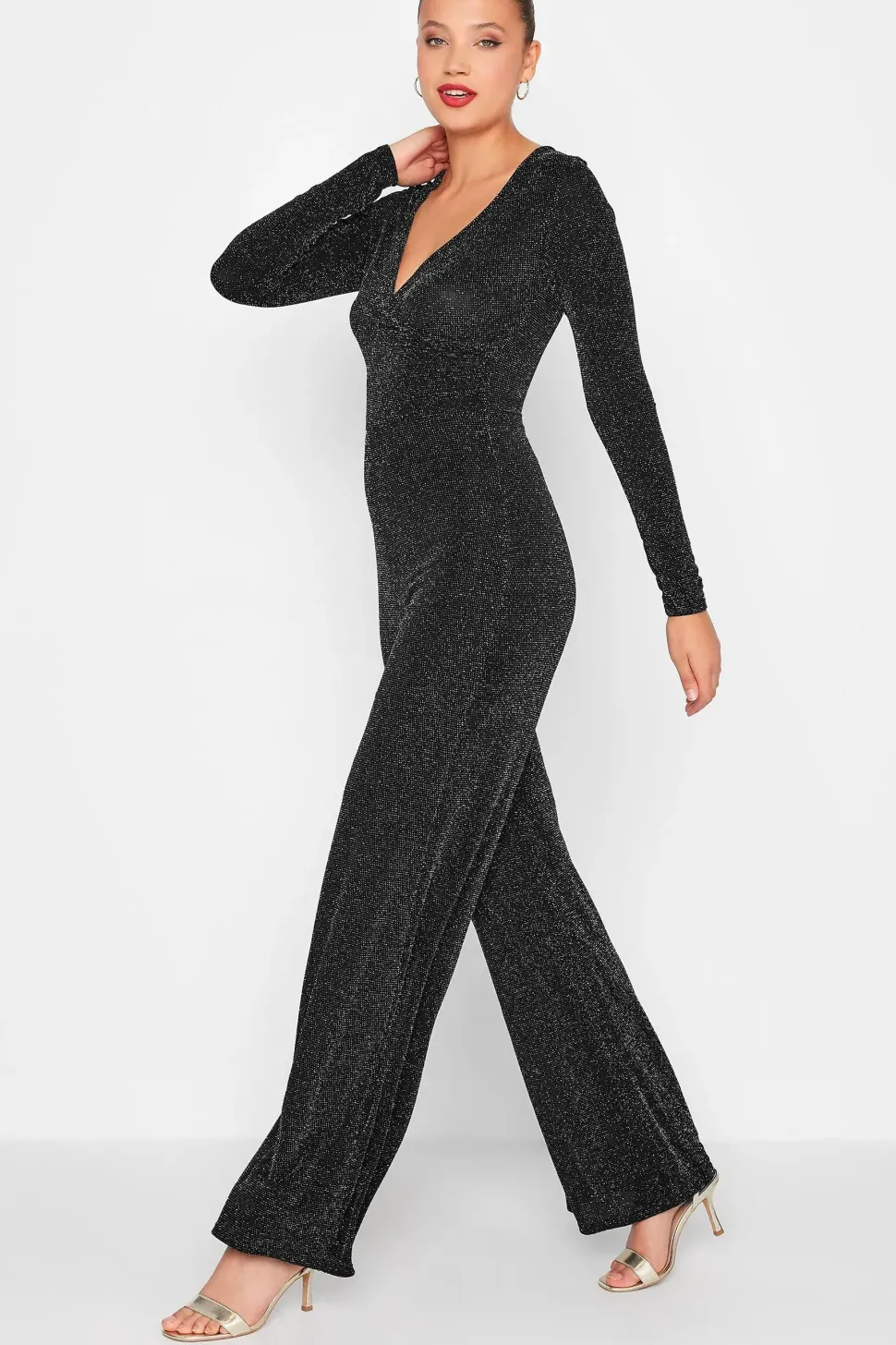 Tall Glitter Wrap Jumpsuit