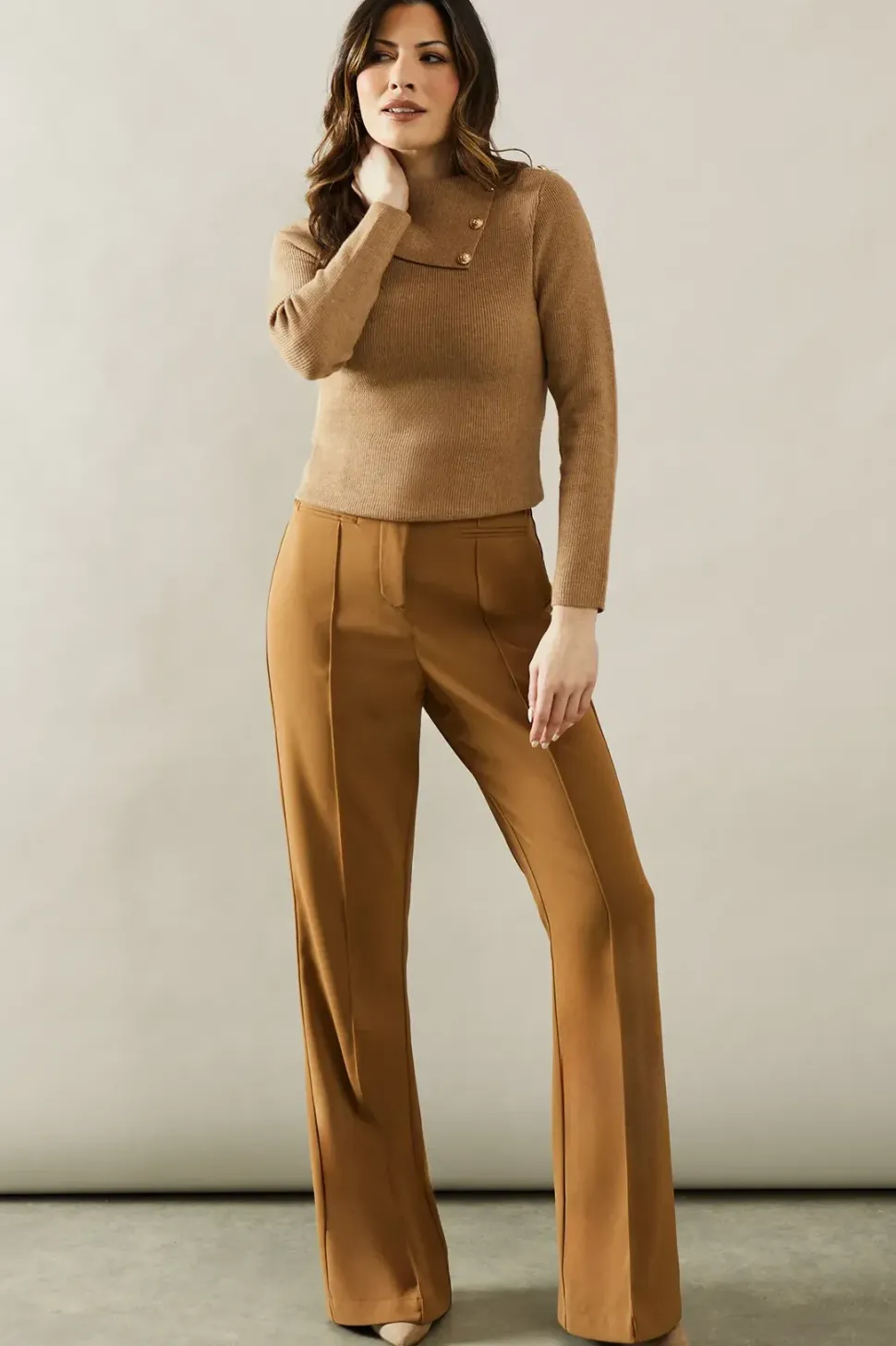 Tall High Waist Flare Trousers