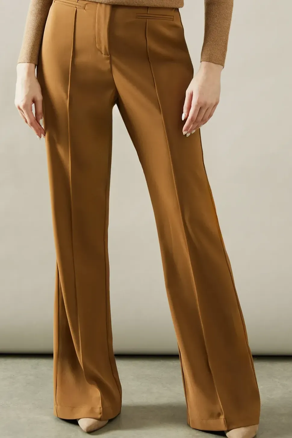 Tall High Waist Flare Trousers