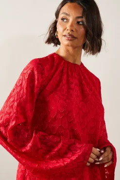 Tall Jacquard Sleeve Detail Top