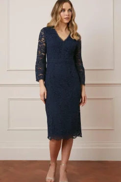 Tall Lace Flare Sleeve Midi Dress