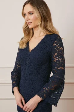 Tall Lace Flare Sleeve Midi Dress