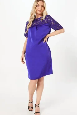 Tall Lace Short Sleeve Shift Dress