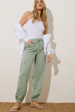 Tall Linen Cargo Trousers