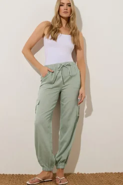 Tall Linen Cargo Trousers