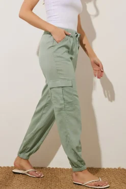 Tall Linen Cargo Trousers