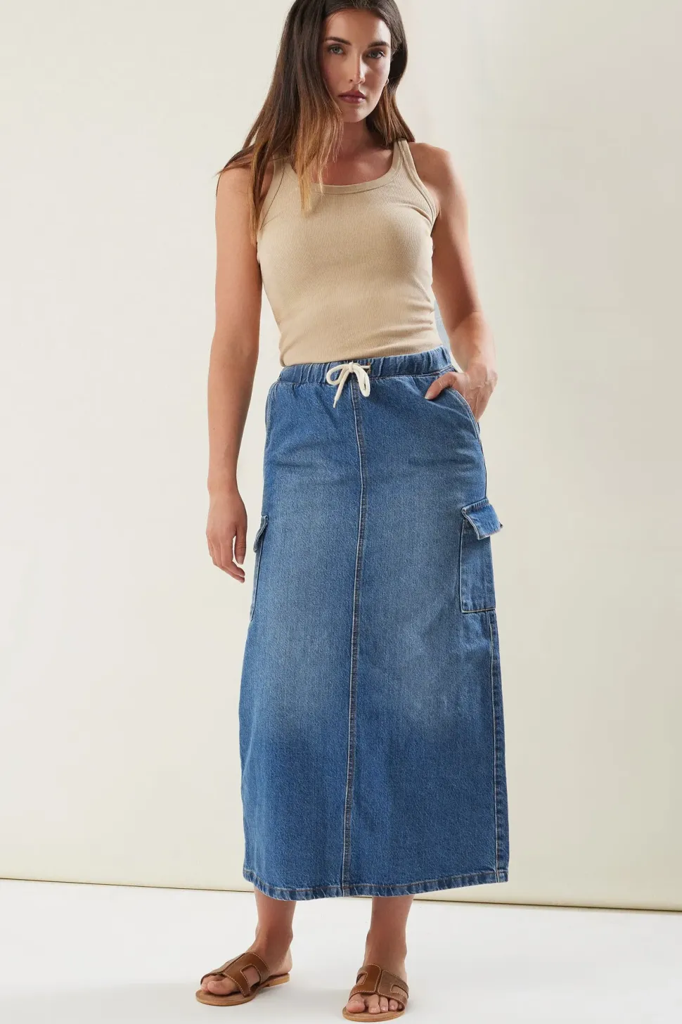 Tall Maxi Denim Skirt