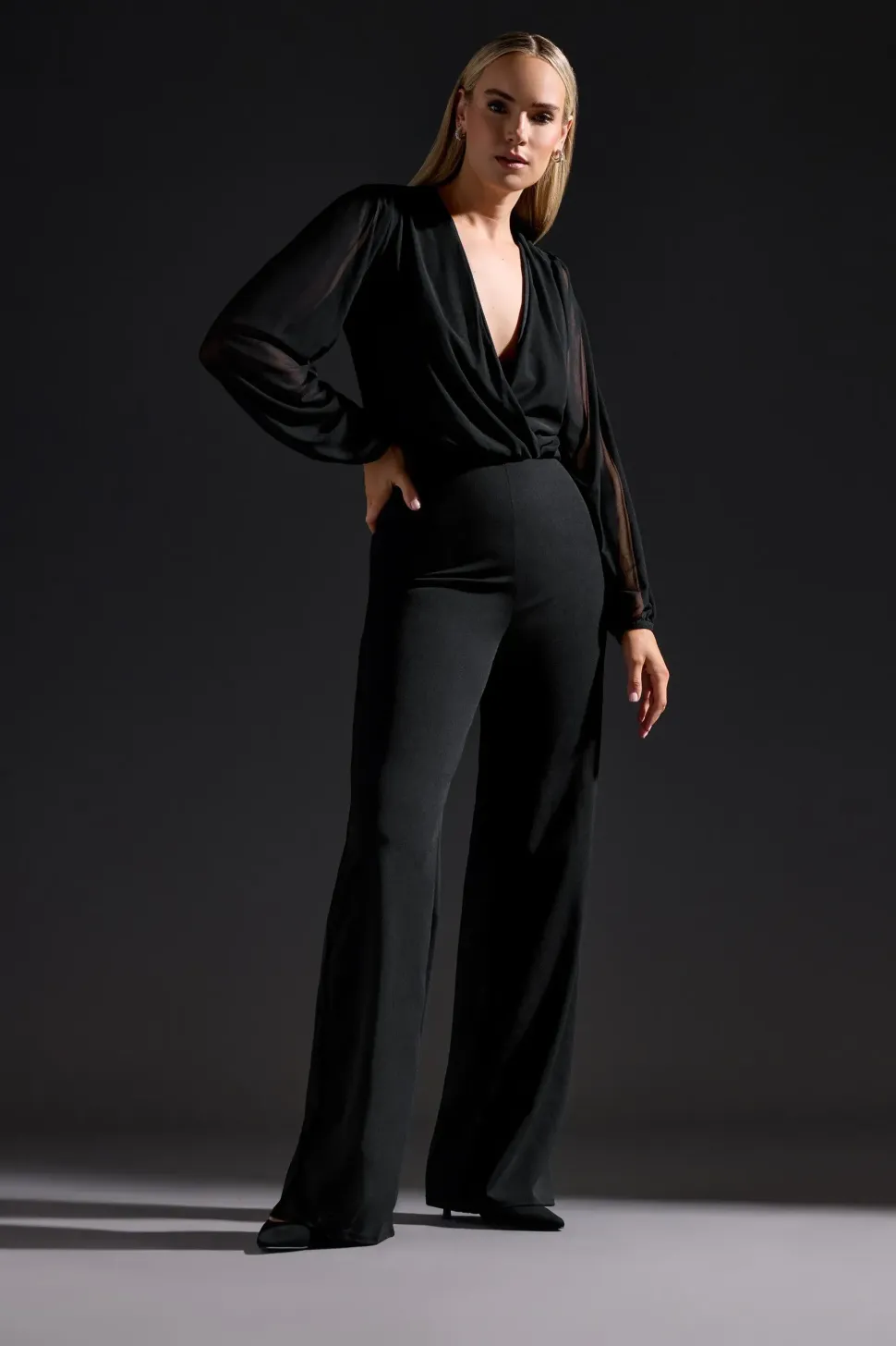 Tall Mesh Sleeve Jumpsuit
