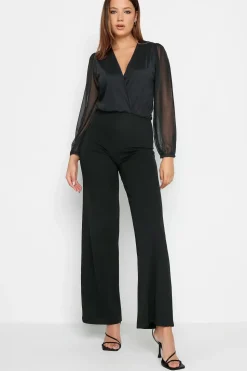 Tall Mesh Sleeve Jumpsuit