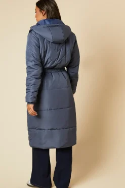 Tall Midi Luxe Quilted Padded Puffer Belted Coat