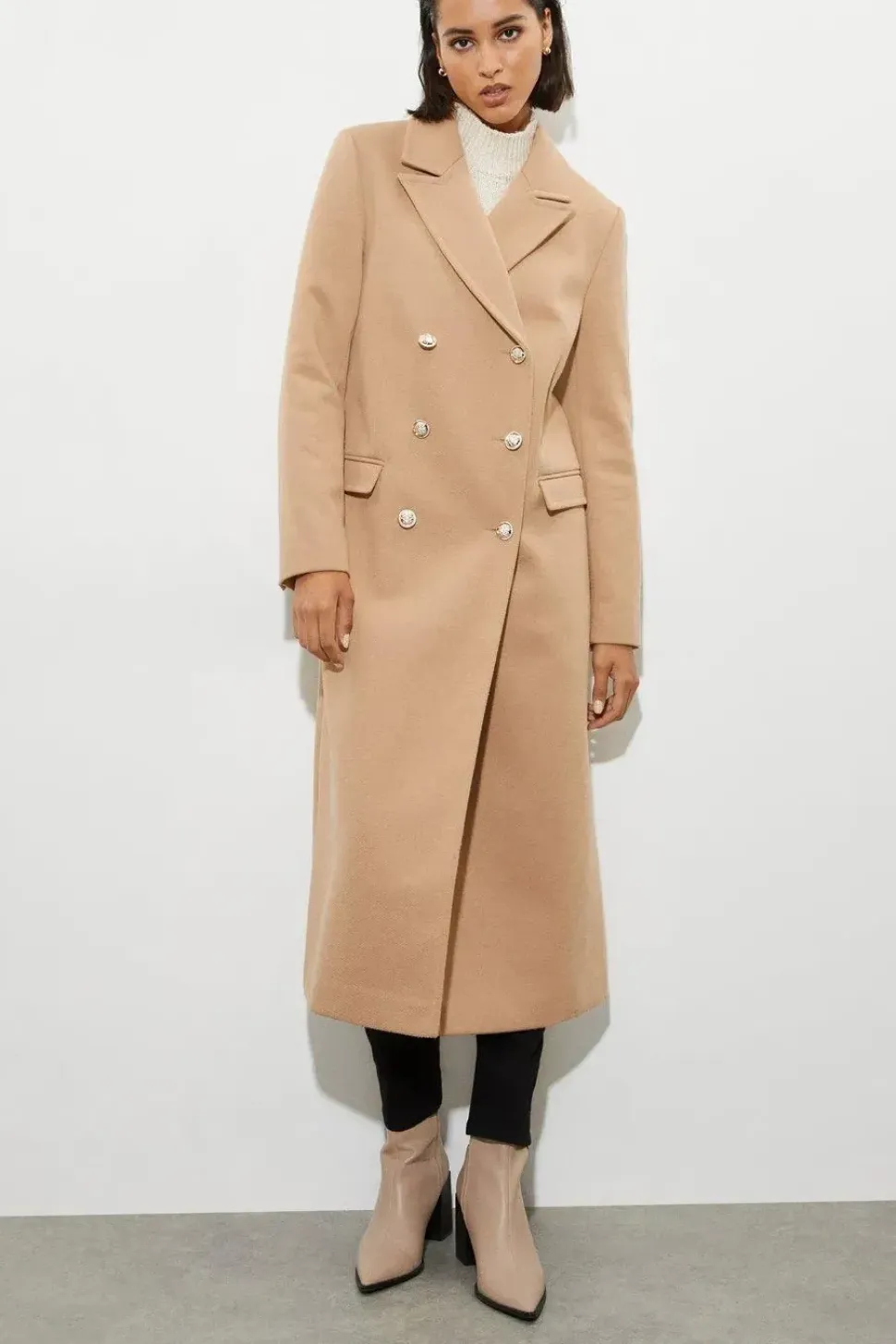 Tall Military Double Breasted Maxi Coat