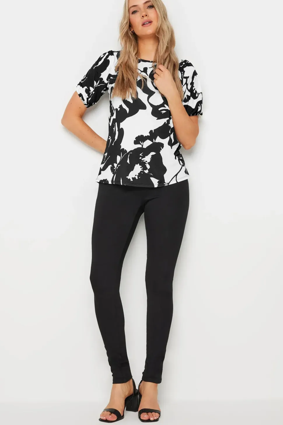 Tall Monochromatic Floral Print Top