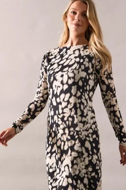 Tall Mono Scratch Print Jersey Shift Dress