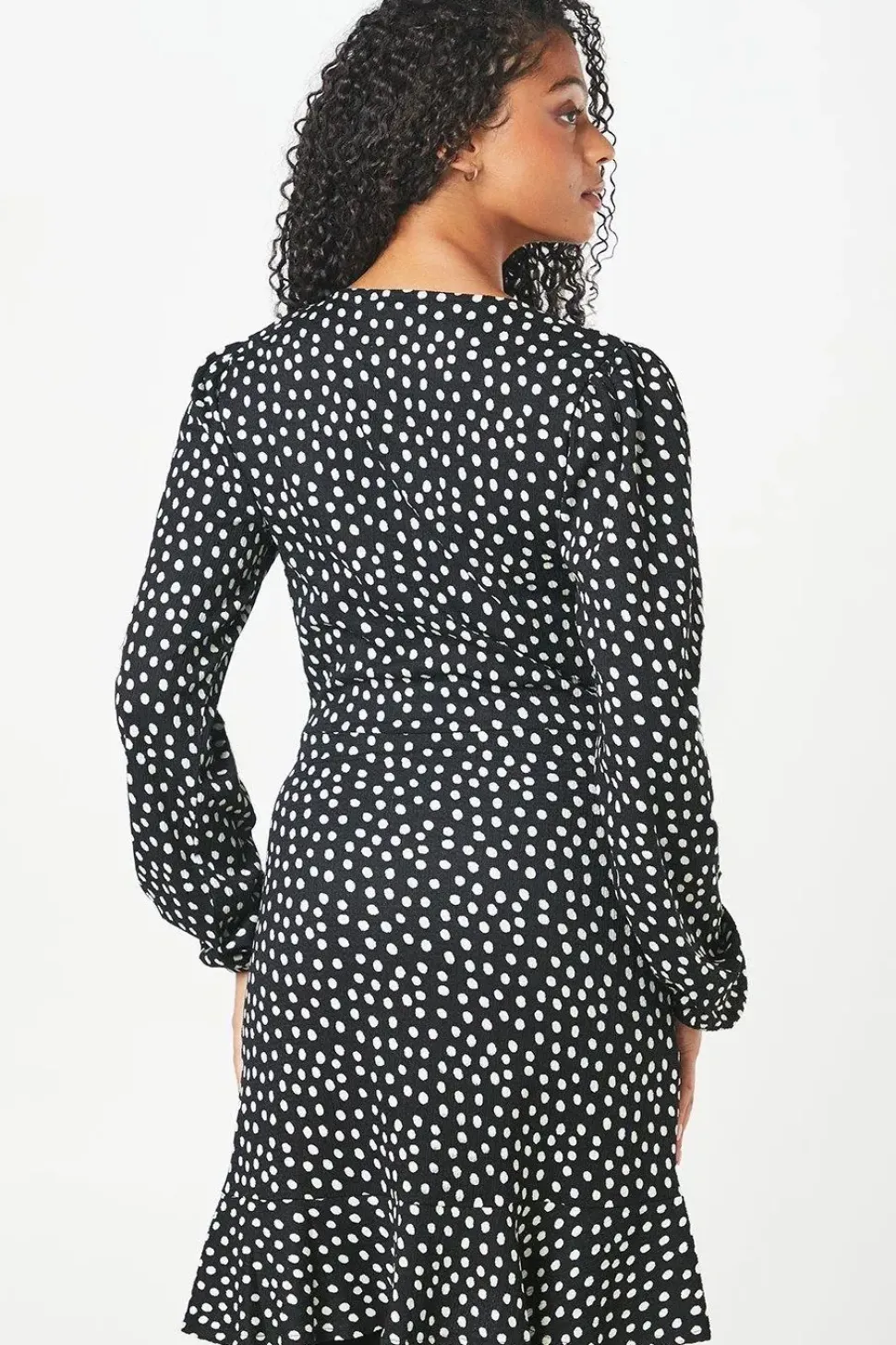 Tall Mono Spot Wrap Mini Dress