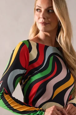 Tall Multi Swirl Print Jersey Shift Dress