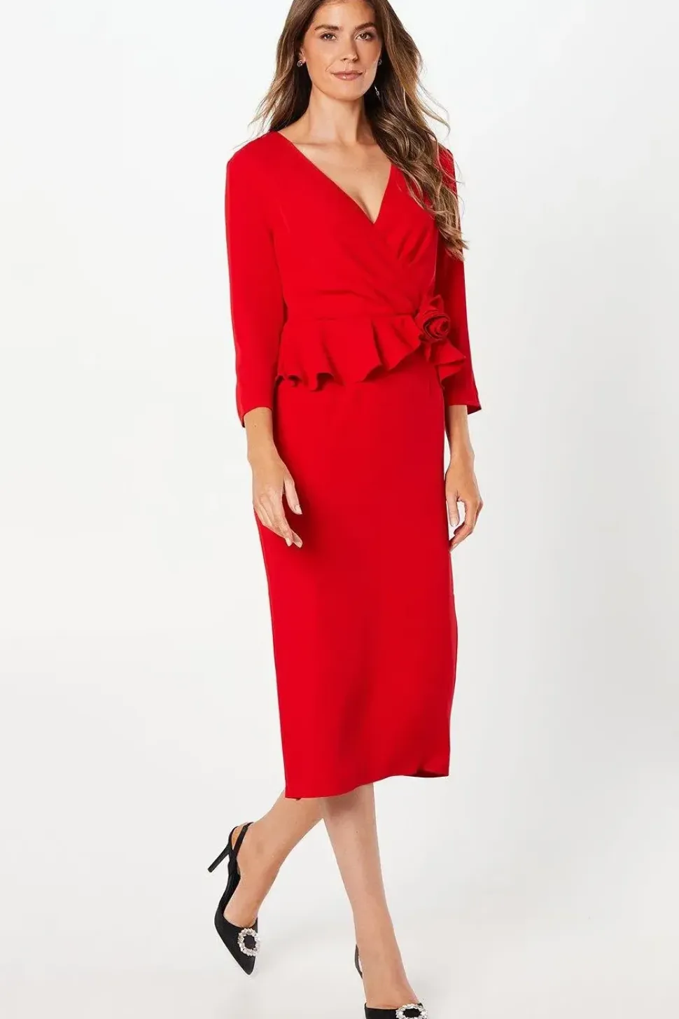Tall Occasion Corsage Tailored Midi Dress