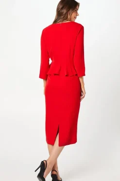 Tall Occasion Corsage Tailored Midi Dress