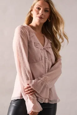 Tall Occasion Dobby Ruffle Blouse