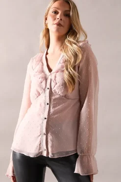 Tall Occasion Dobby Ruffle Blouse