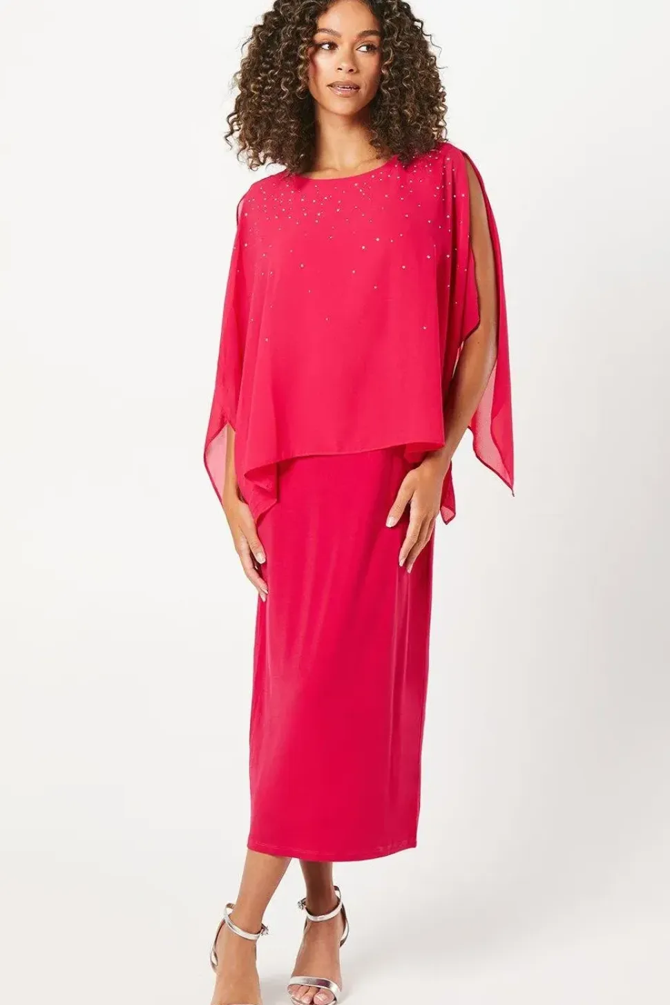 Tall Occasion Hotfix Overlay Formal Midi Dress