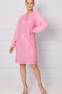 Tall Occasion Premium Lace Chiffon Sleeve Formal Shift Dress