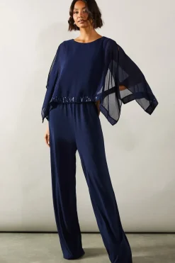 Tall Occasion Sequin Overlay Jumpsuit