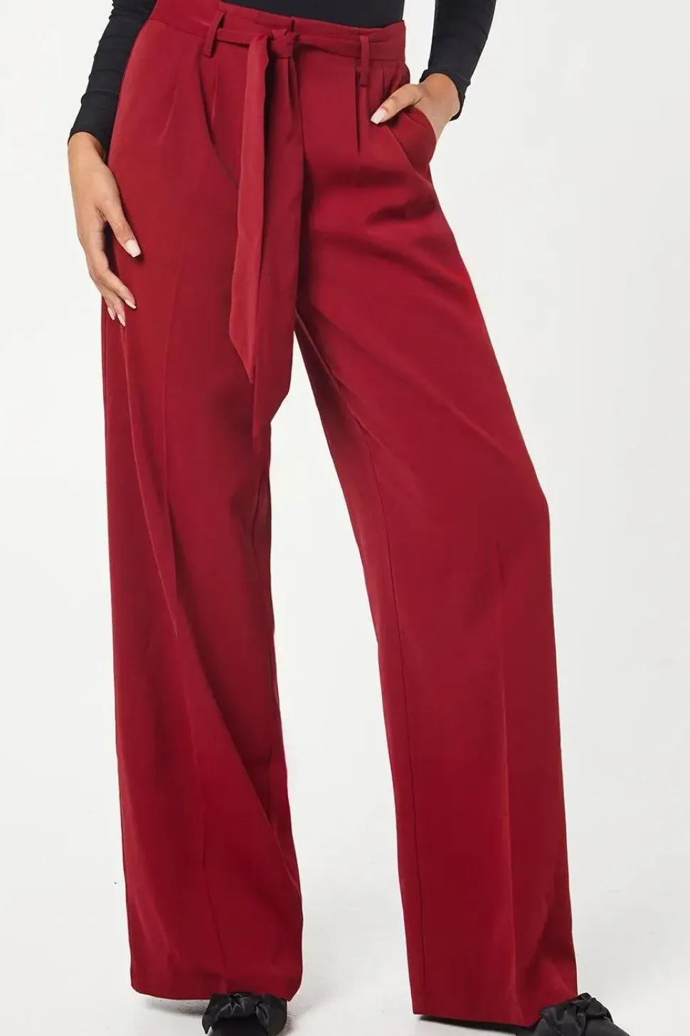Tall Paperbag Belted Wide Leg Trouser