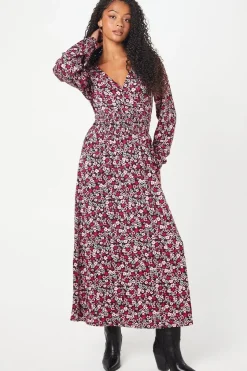 Tall Pink Ditsy Wrap Midi Dress