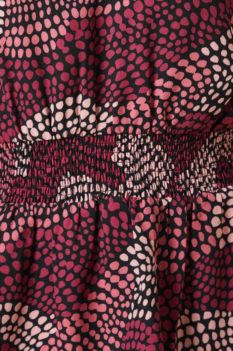 Tall Pink Spot V Neck Shirred Waist Blouse