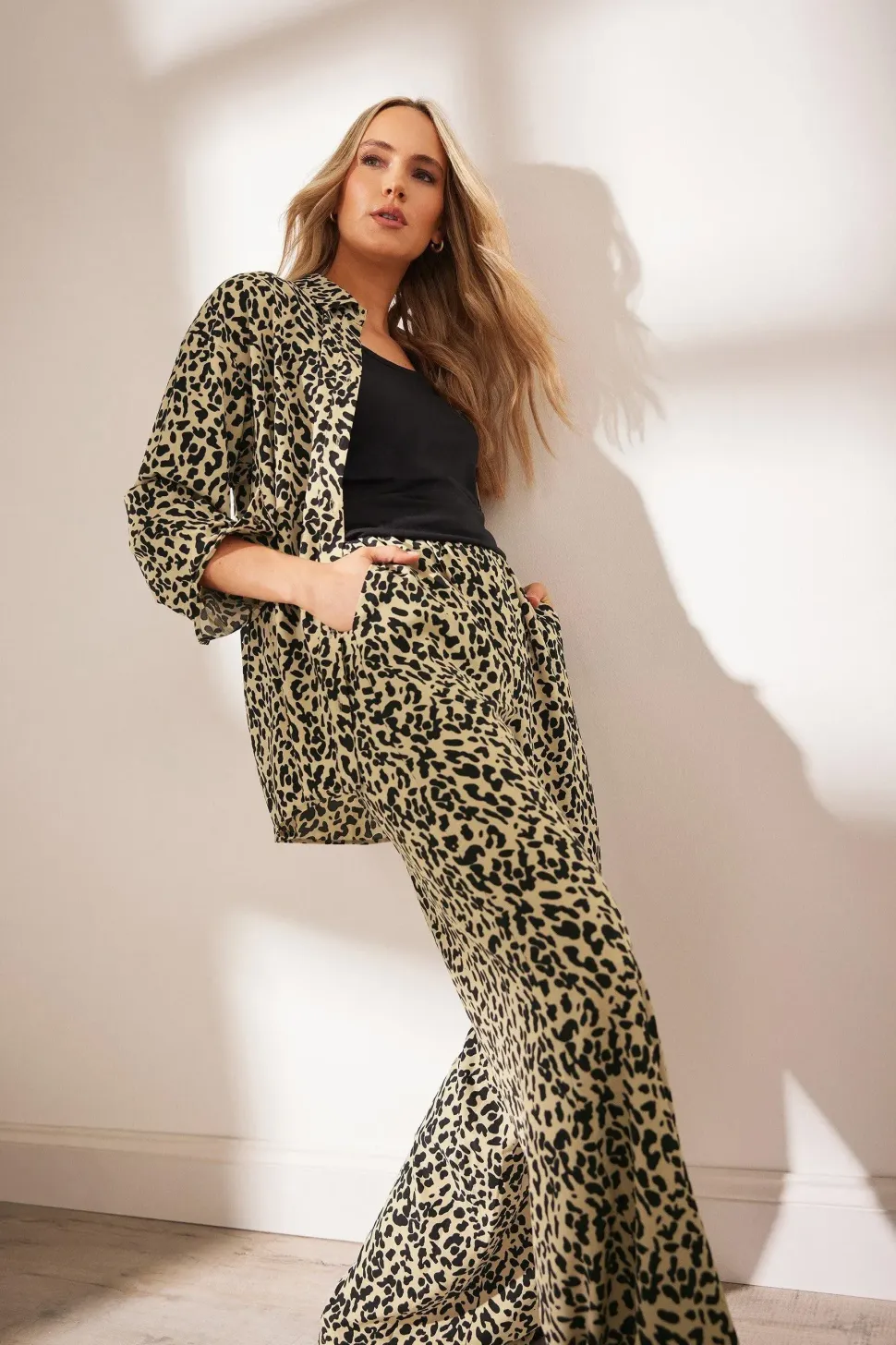 Tall Printed Wide Leg Trousers