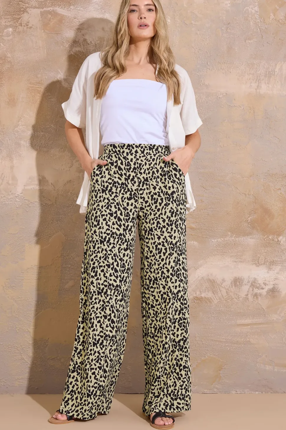 Tall Printed Wide Leg Trousers
