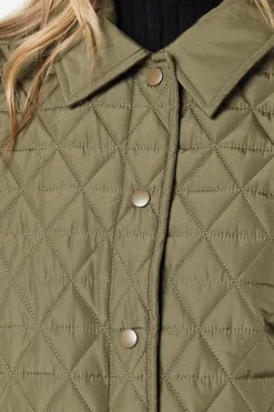 Tall Quilted Padded Collar Short Puffer Coat