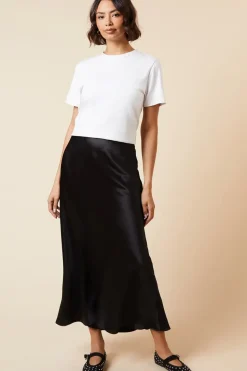 Tall Satin Bias Midi Skirt