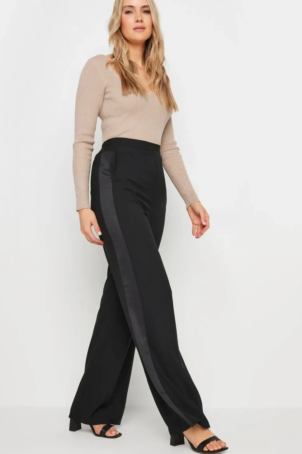 Tall Satin Side Stripe Trousers