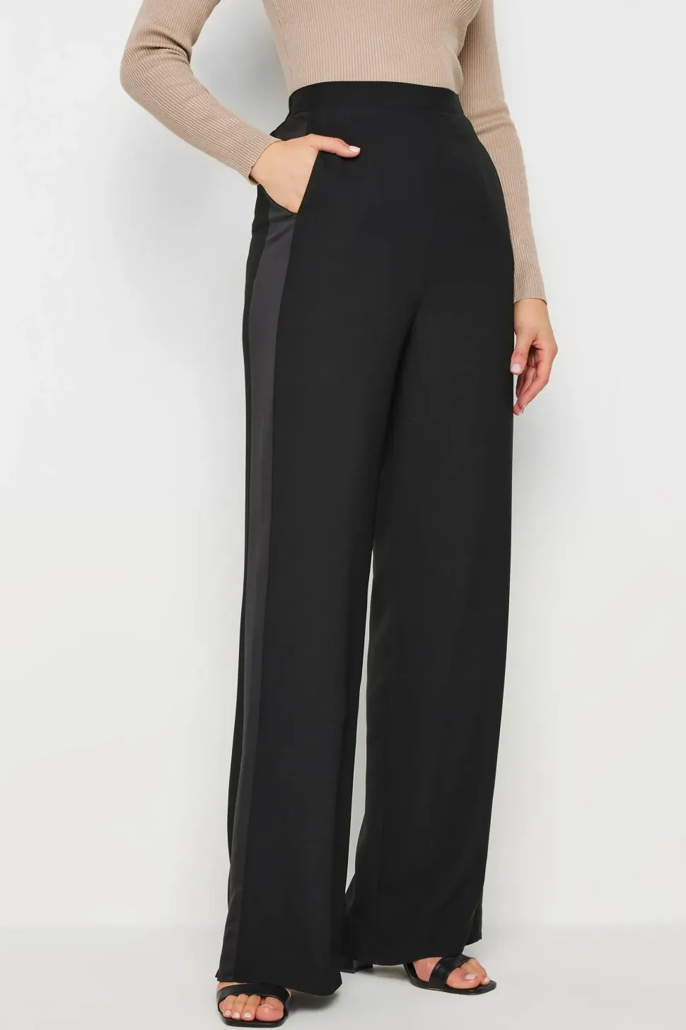 Tall Satin Side Stripe Trousers