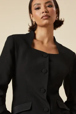 Tall Satin Sweetheart Neckline Jacket