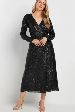 Tall Sequin Wrap Dress