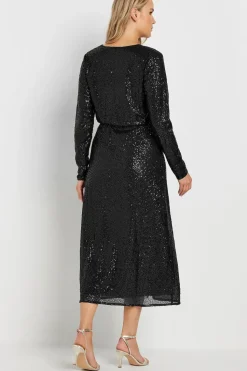 Tall Sequin Wrap Dress