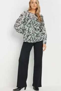 Tall Sheer Abstract Blouse