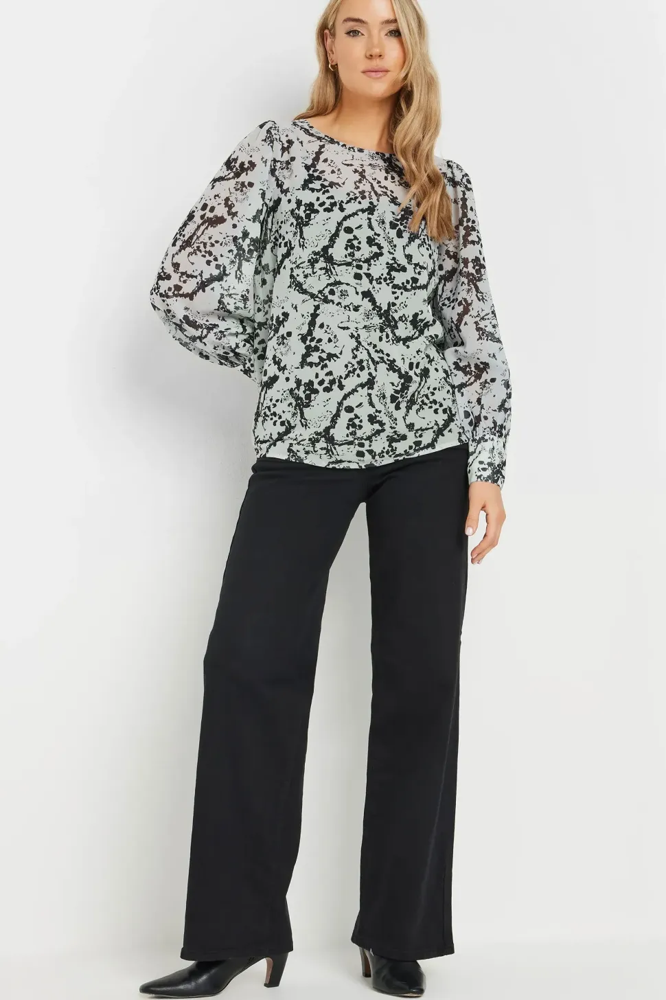 Tall Sheer Abstract Blouse
