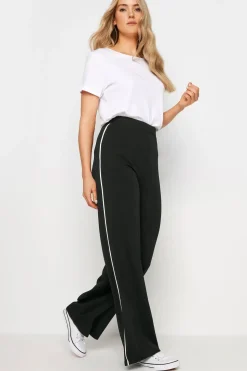 Tall Side Pipe Detail Wide Leg Trousers