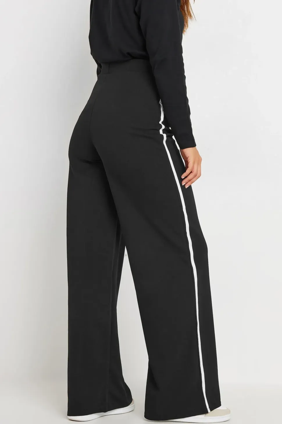Tall Side Stripe Scuba Wide Leg Trousers