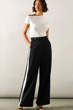Tall Side Stripe Wide Leg Trousers